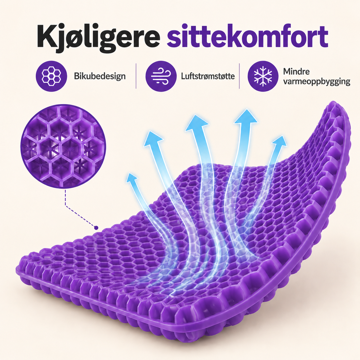 NeedyKnee SitteKomfort™ – Ergonomisk gelpute for sunne sittevaner
