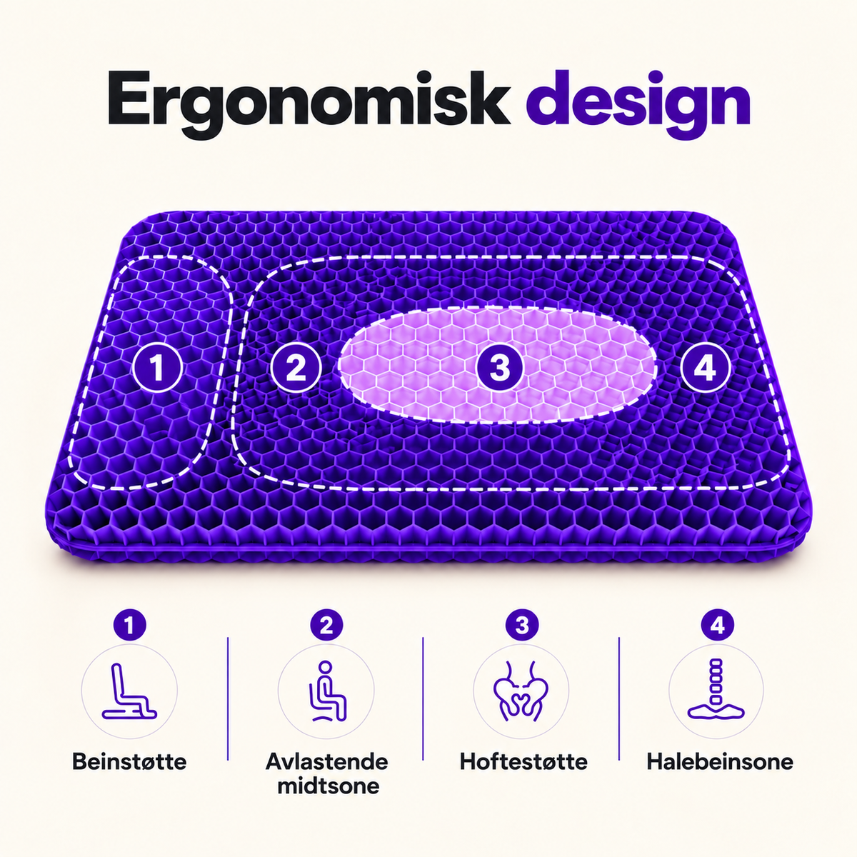 NeedyKnee SitteKomfort™ – Ergonomisk gelpute for sunne sittevaner