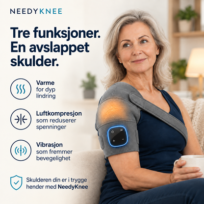 NeedyKnee AxelKomfort™ – 3-i-1 skuldermassasje med varme, kompresjon og vibrasjon